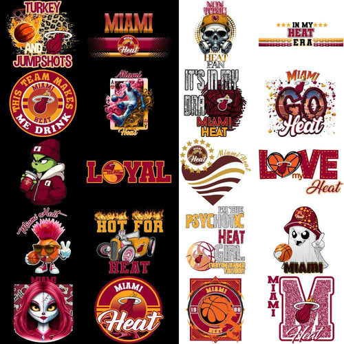 56 Miami Heat Basketball Designs Bundle PNG