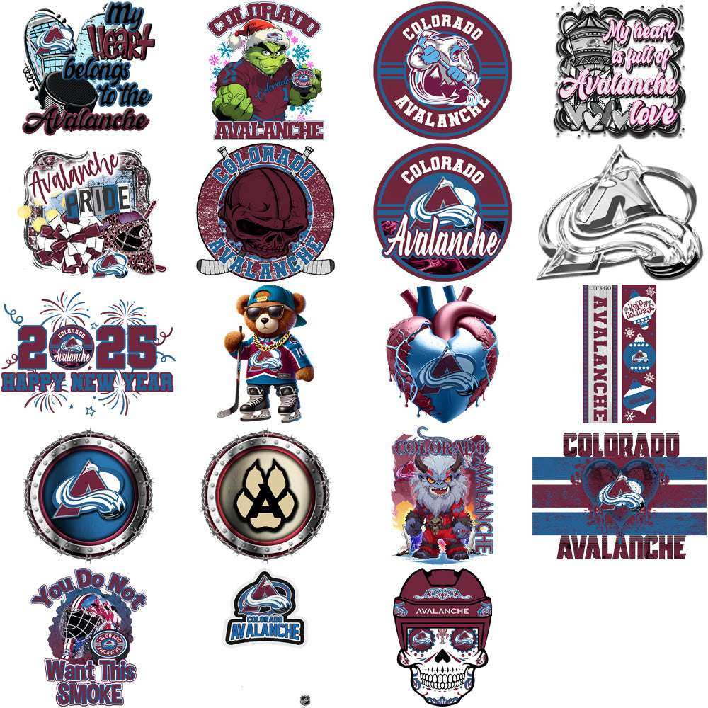 38 Colorado Avalanche Ice Hockey Designs Bundle PNG