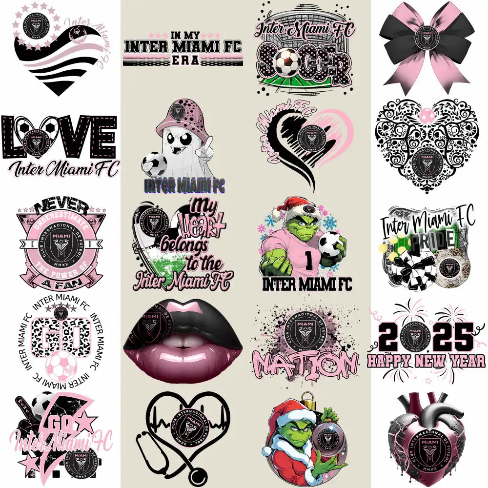 19 Inter Miami CF Soccer Designs Bundle PNG