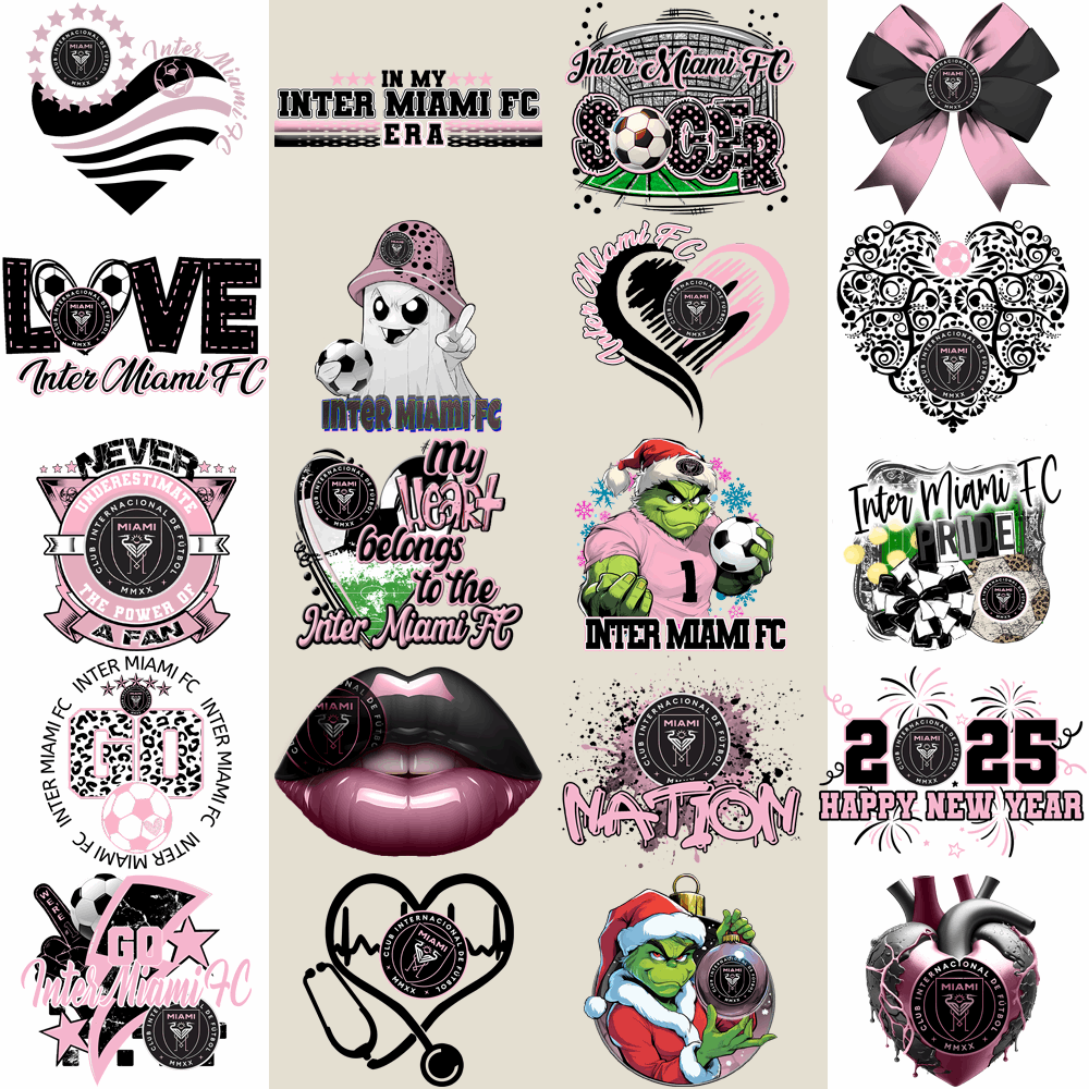 19 Inter Miami CF Soccer Designs Bundle PNG