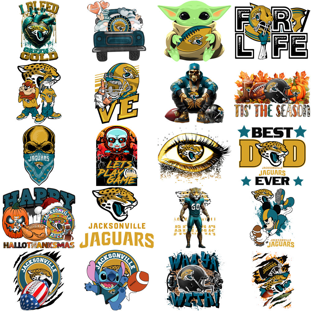 49 Jacksonville Jaguars V2 Football Designs Bundle PNG