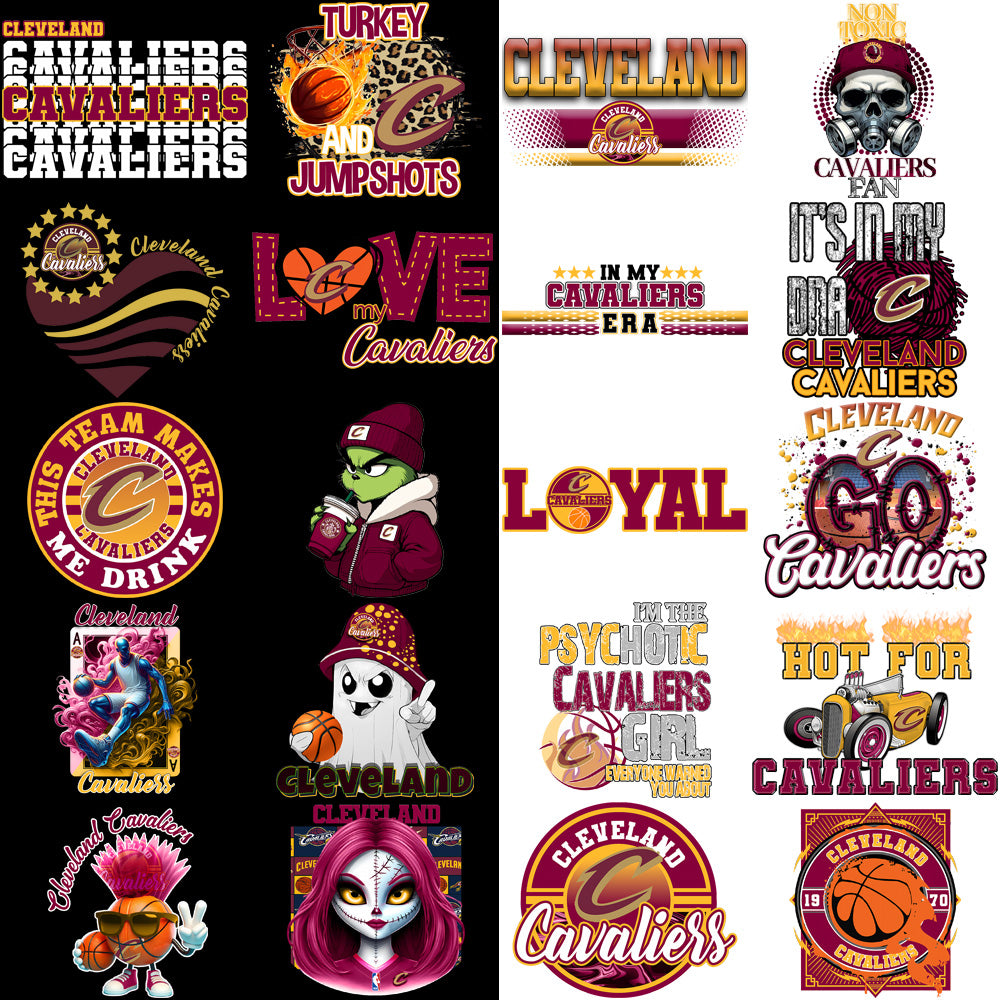 56 Cleveland Cavaliers Basketball Designs Bundle PNG