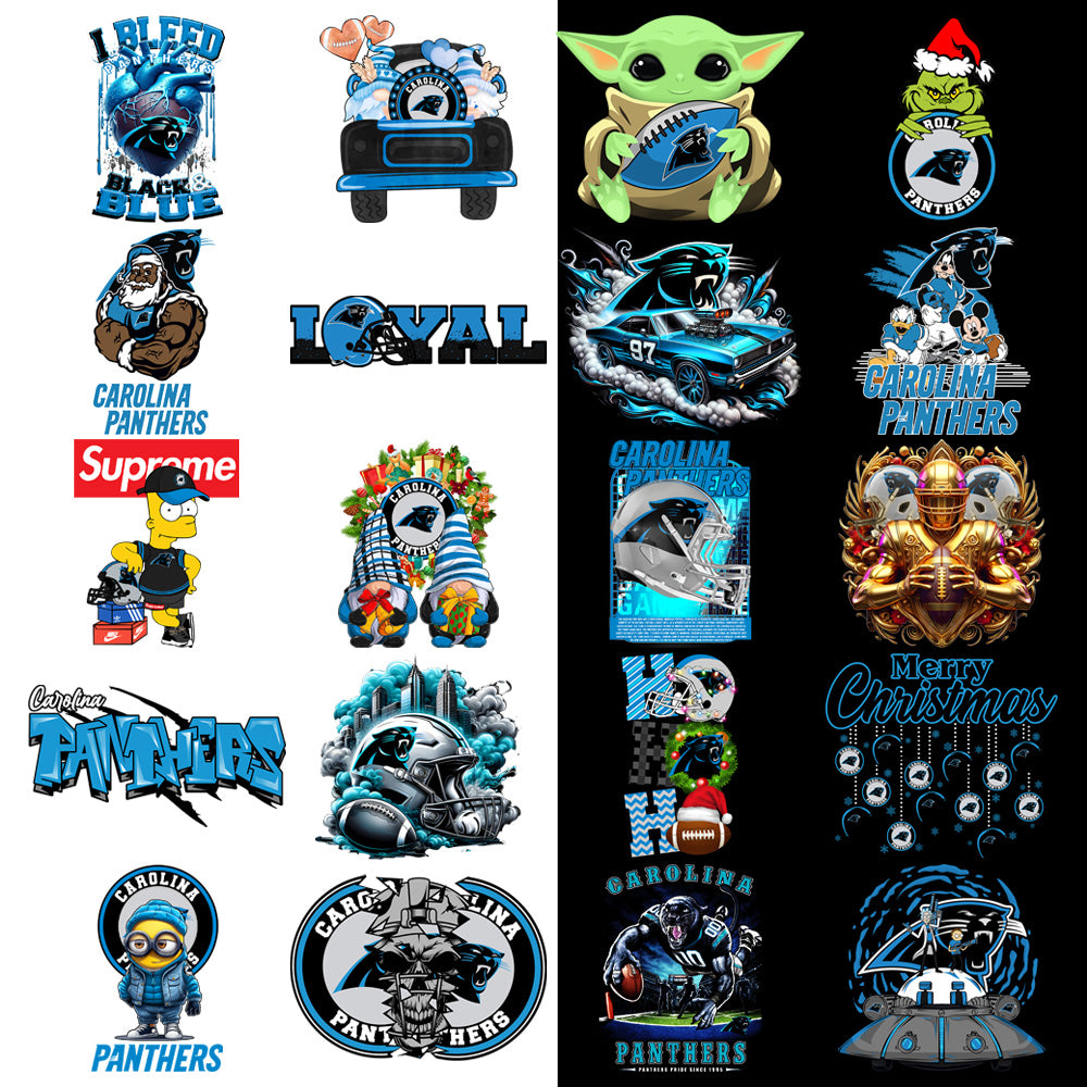 47 Carolina Panthers V2 Football Designs Bundle PNG