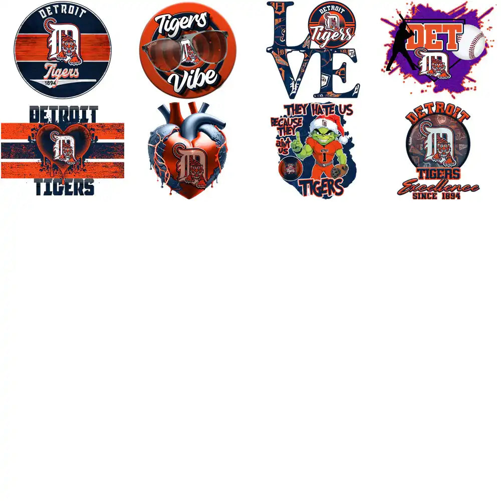 66 Detroit Tigers Baseball Designs Bundle PNG