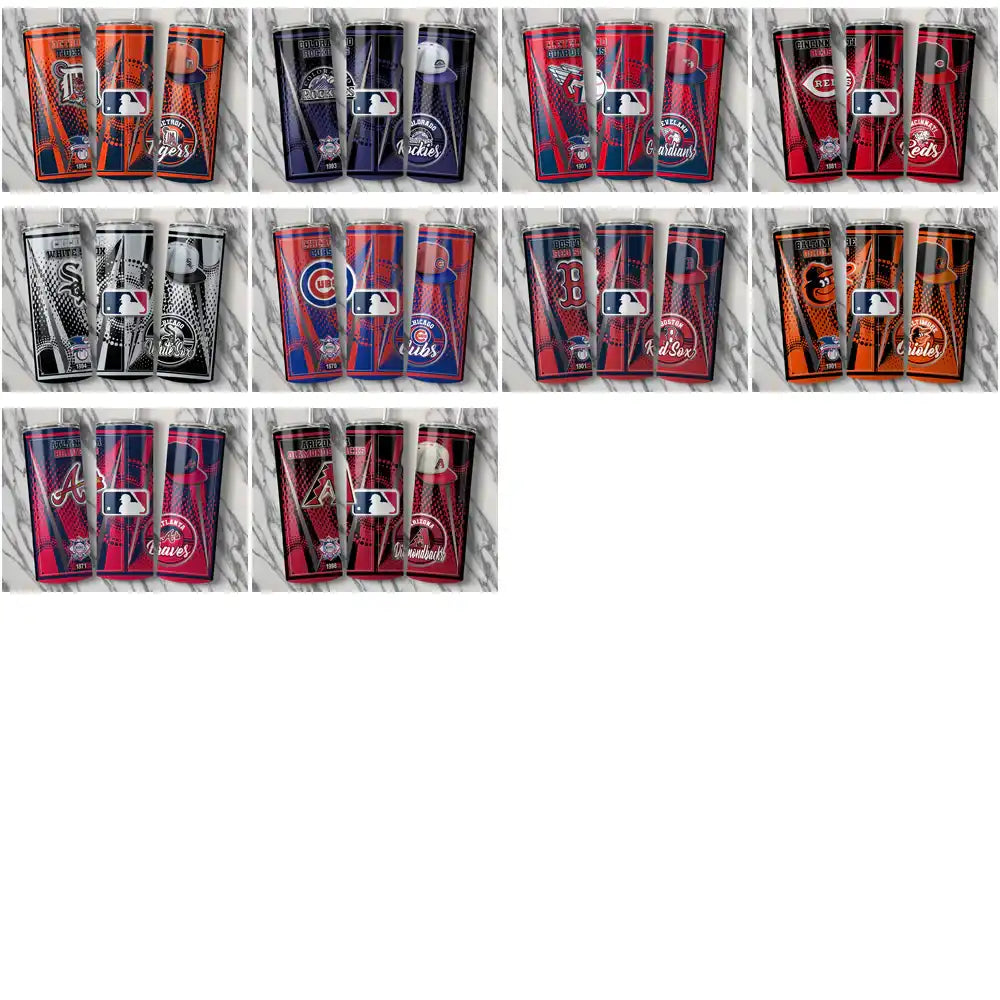 30 Baseball Teams Team Logo v2 Tumbler Wrap Bundle JPG