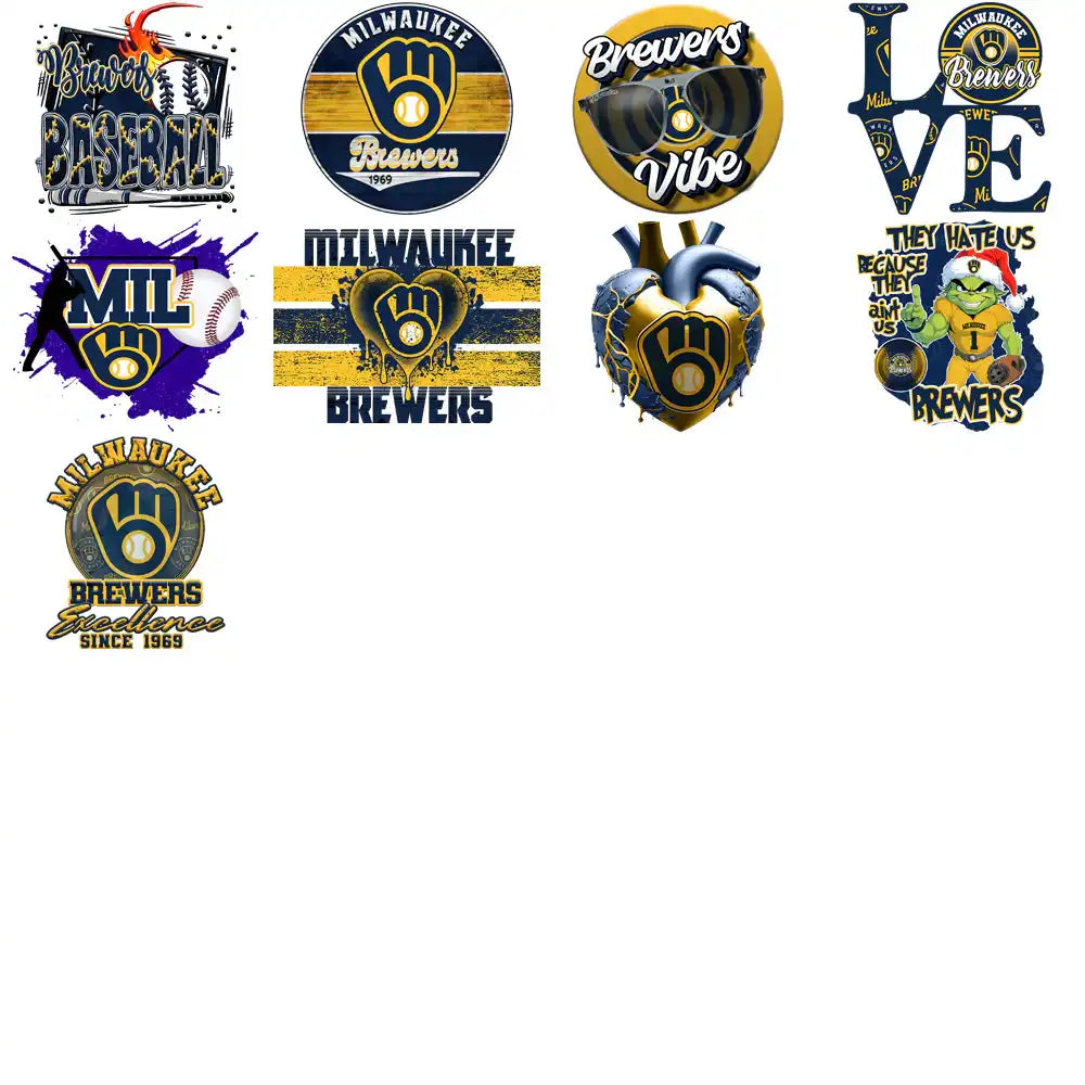 67 Milwaukee Brewers Baseball Designs Bundle PNG