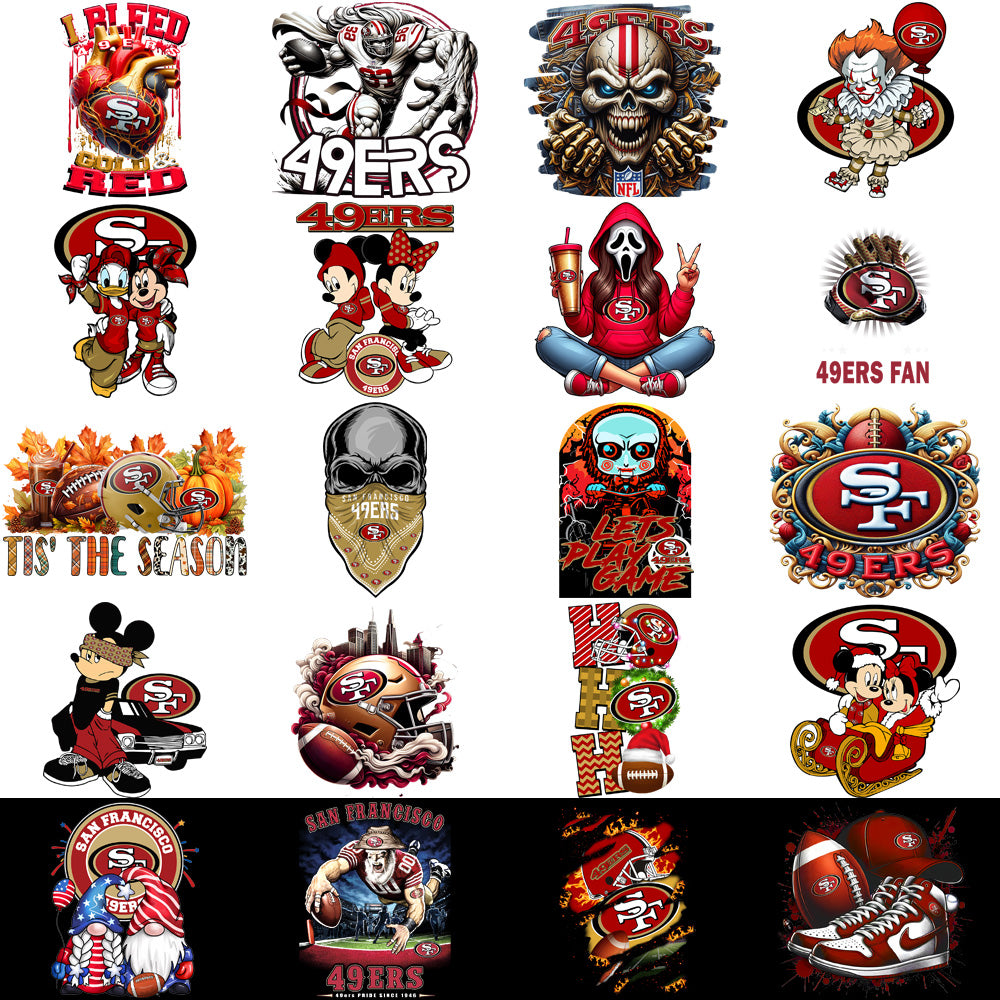 46 San Francisco 49ers V2 Football Designs Bundle PNG