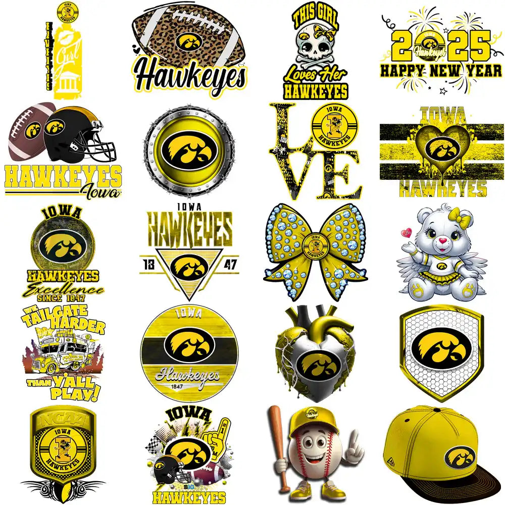 77 Iowa Hawkeyes Designs Bundle PNG