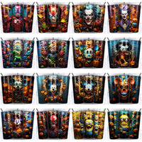 Load image into Gallery viewer, 99 3D Horror Cartoon Tumbler Wrap Designs Bundle JPG
