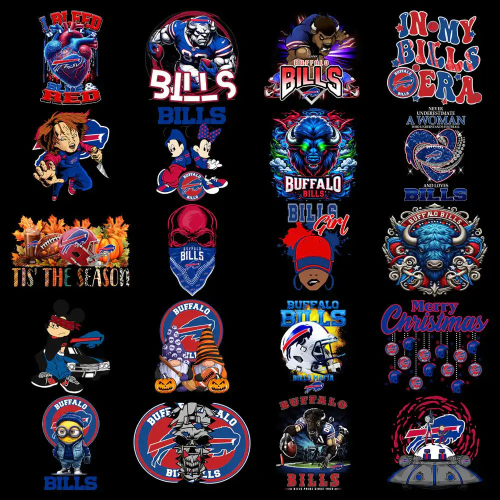 49 Buffalo Bills V2 Football Designs Bundle PNG