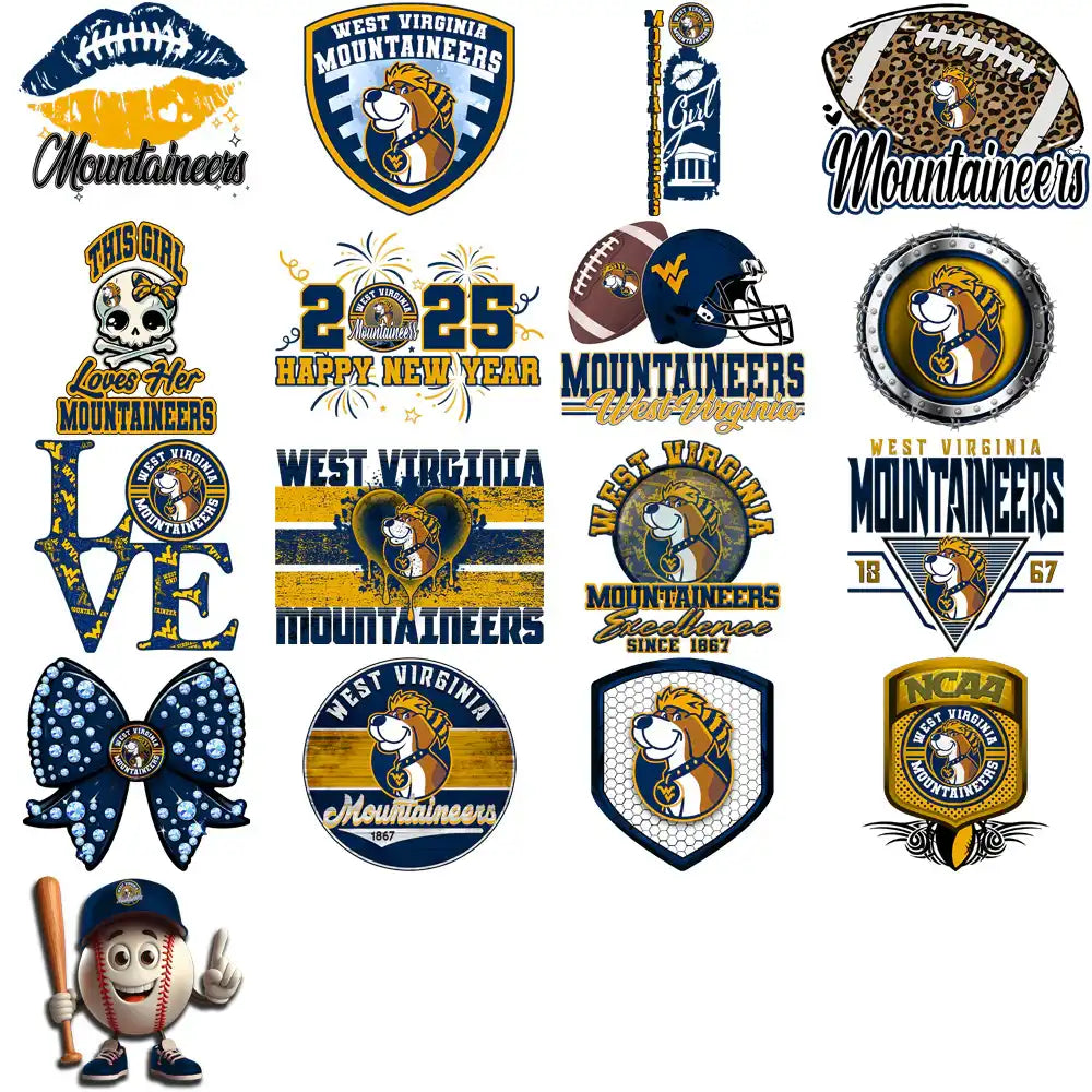 75 West Virginia Mountaineers Designs Bundle PNG
