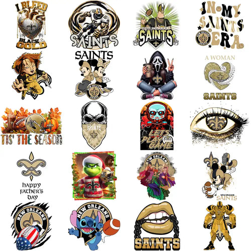50 New Orleans Saints V2 Football Designs Bundle PNG