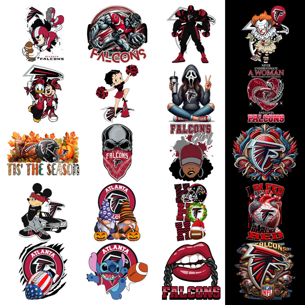 48 Atlanta Falcons V2 Football Designs Bundle PNG