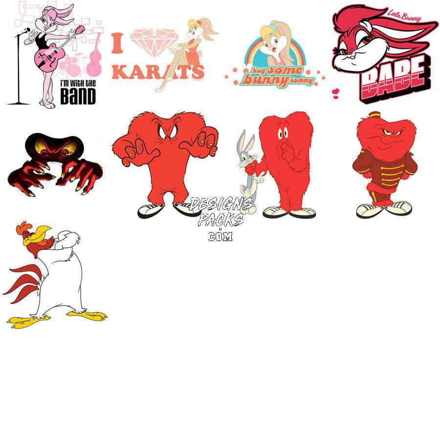 48 Cartoon Loony Designs Bundle PNG
