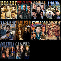Load image into Gallery viewer, Celebrity collage featuring Robbie Williams, Jack Black, Leonardo DiCaprio, and other stars in themed design bundles
