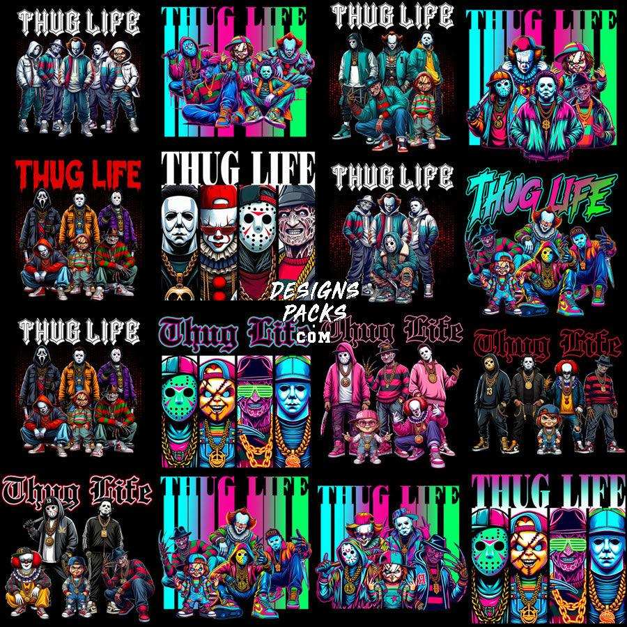 69 Horror Halloween Slashers Thug Life Designs Bundle PNG