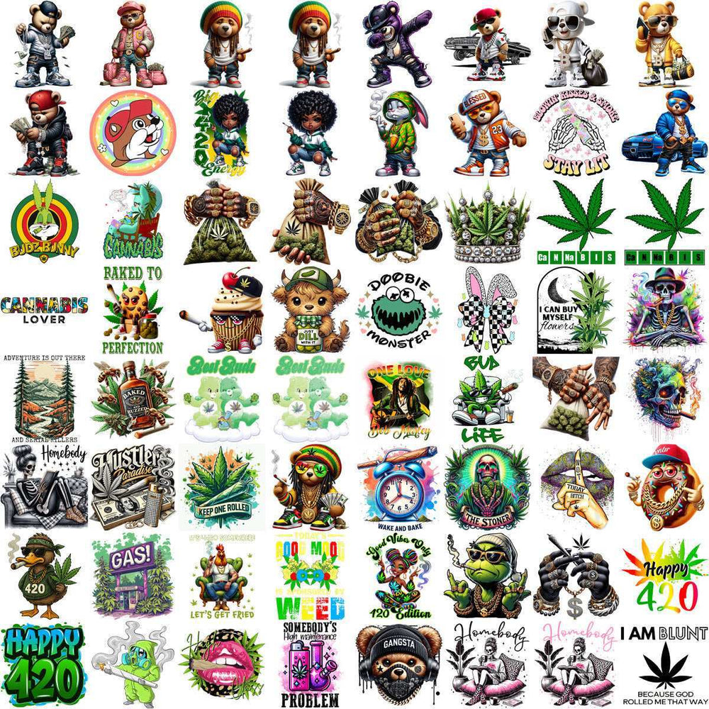 300 Weed Dope 420 Cannabis Marijuana Designs Bundle PNG