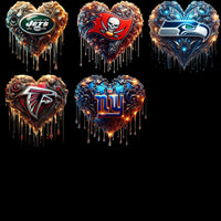 Load image into Gallery viewer, 32 Football Teams Dripping Glow Heart Designs Bundle PNG
