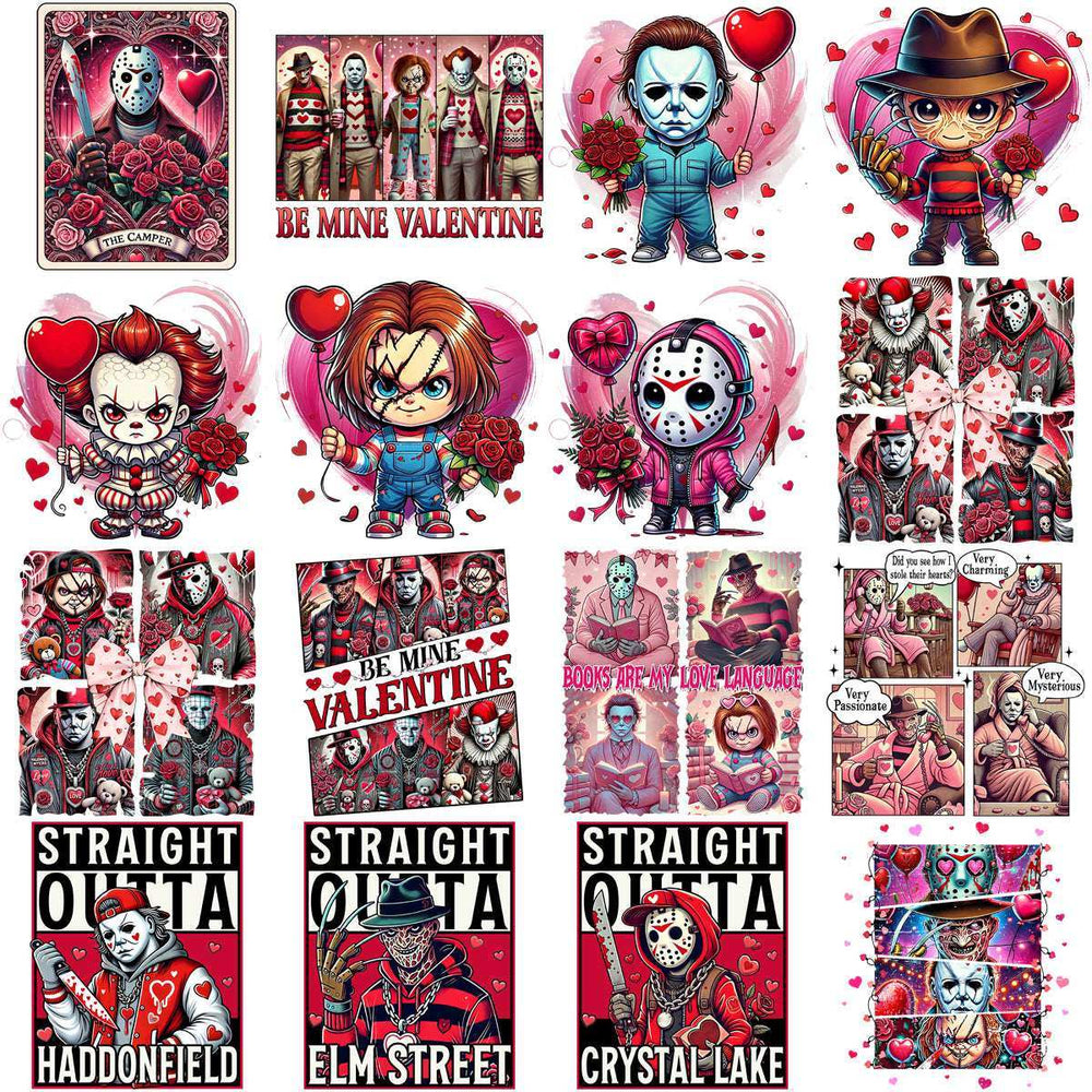 99 Valentine Horror Slashers Mega Designs Bundle PNG
