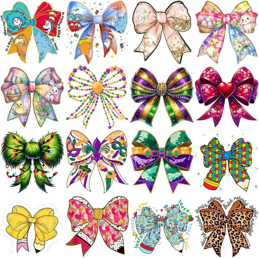 70 Events & Cartoon Bow Designs Bundle PNG
