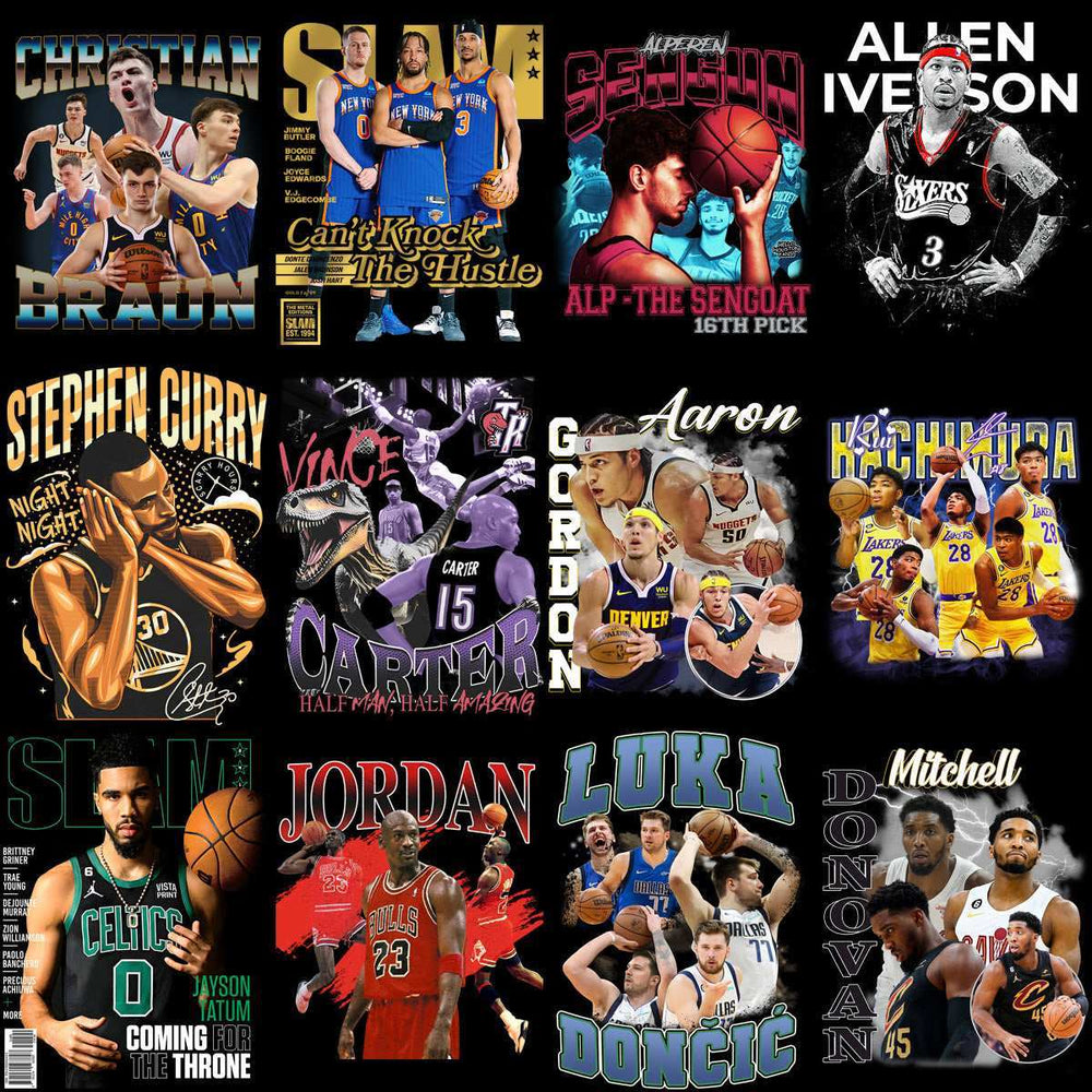 58 Basketball Teams Players Bootleg Homage Designs Bundle PNG
