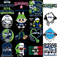 Load image into Gallery viewer, 73 Mega Football Team Seattle Seahawks Mixed V3 Designs Bundle PNG
