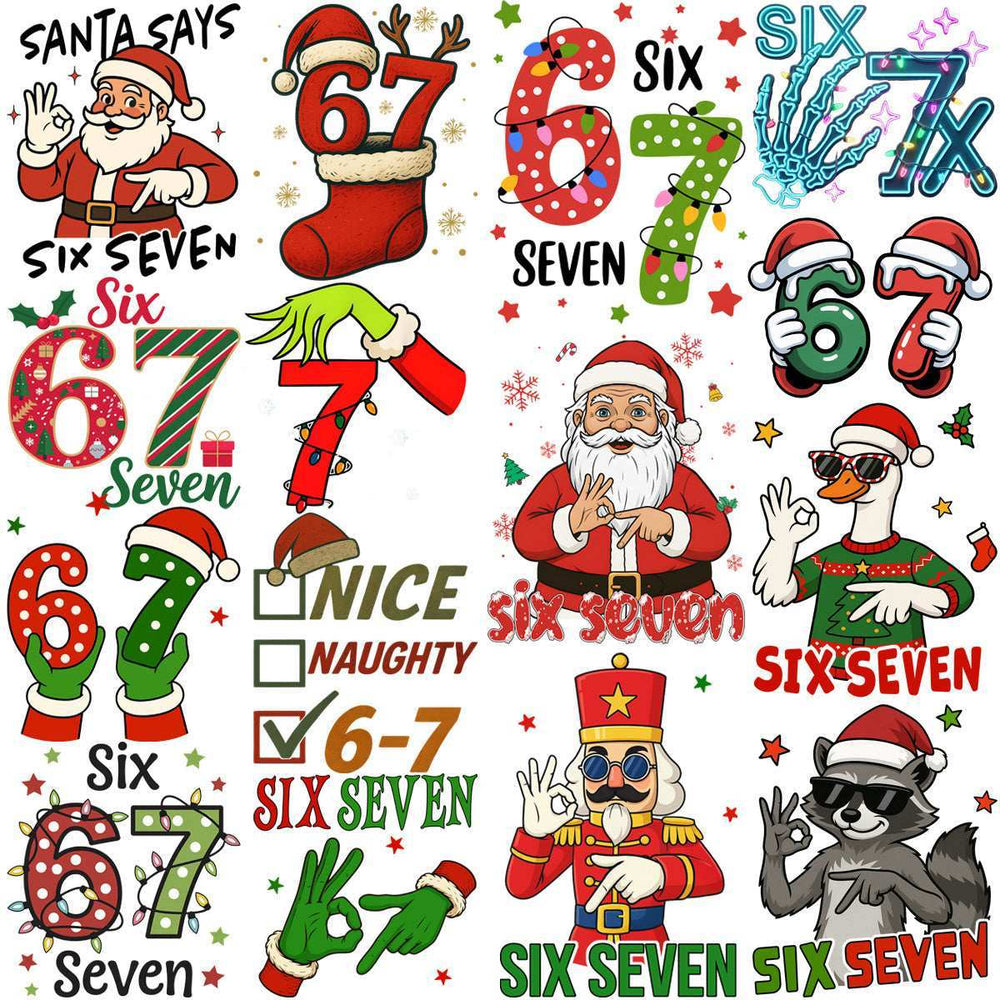 89 Cartoon CHRISTMAS 67 MEME Designs Bundle PNG
