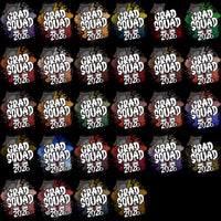 Load image into Gallery viewer, Grad Squad 2026 designs with colorful splashes and graduation caps for print-ready apparel
