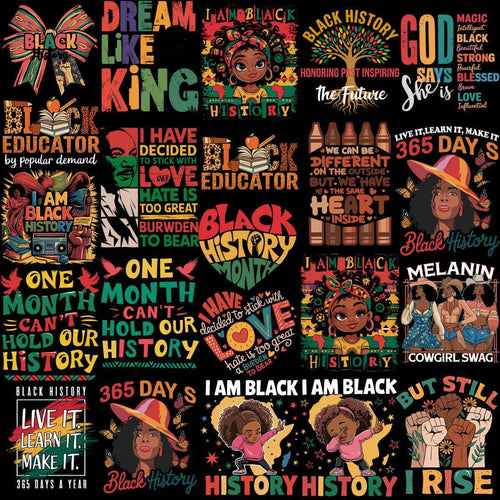 82 Black History Month Black Designs Bundle PNG