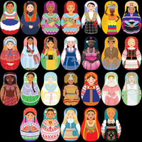 Load image into Gallery viewer, 120 Matryoshka Babushka Dolls World Costumes Designs Bundle PNG
