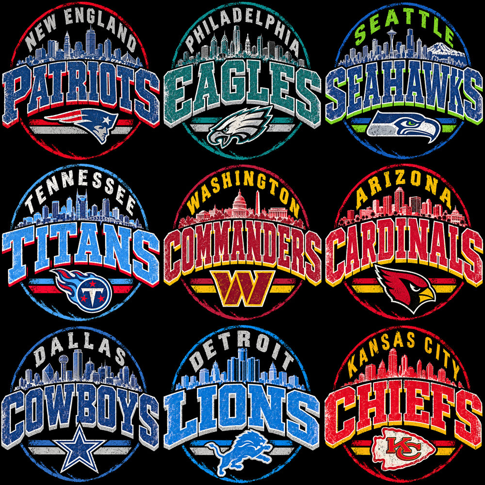 32 Skyline Cities Badge Football Teams Logo Designs Bundle PNG