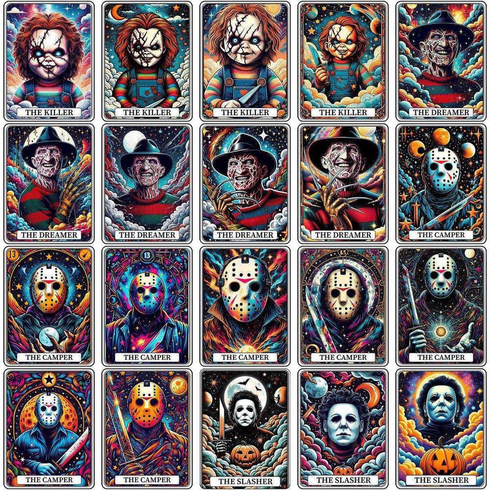 80 Halloween Tarot Cards Horror Movie Designs Bundle PNG