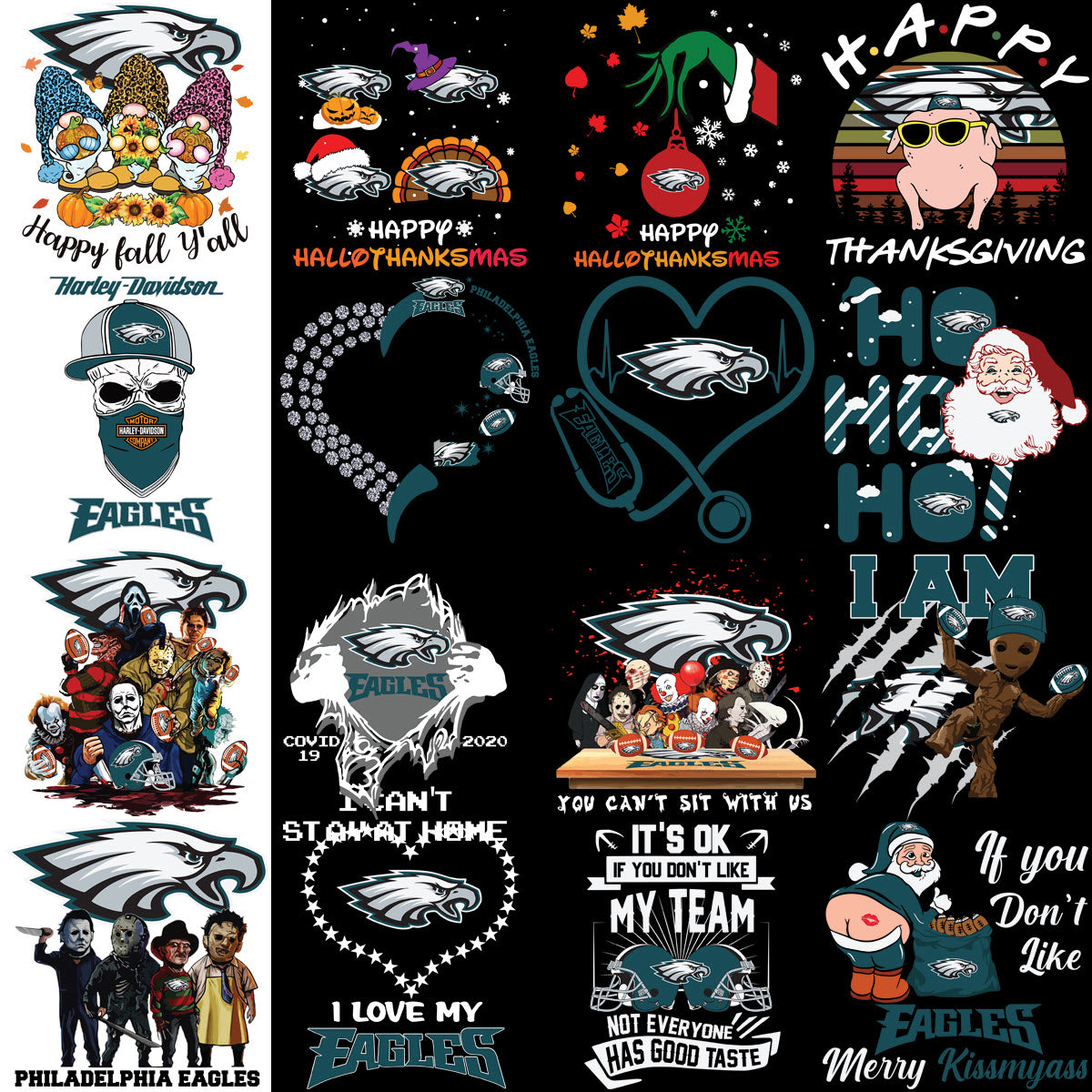 120 Eagles Philadelphia MEGA Football Team Designs Bundle PNG