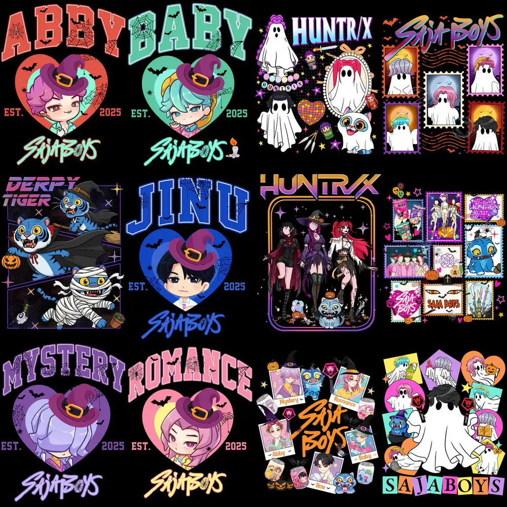 37 Huntrix Horror Demon Hunters Halloween Designs Bundle PNG