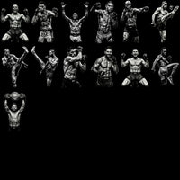 Load image into Gallery viewer, UFC fighters in action poses, black and white, print-ready PNG for DTF DTG designs
