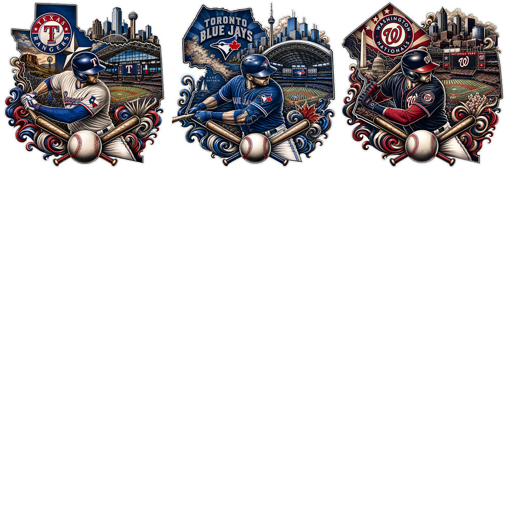 30 City Map Skyline Baseball Teams Logos Designs Bundle PNG