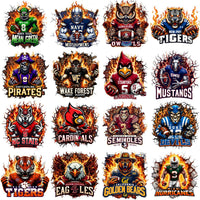 Load image into Gallery viewer, 130 College Football NCAA Teams Mascots on Fire Designs Bundle PNG
