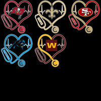 Load image into Gallery viewer, 32 Football Logo Teams Doctor Heartbeat Nurse Designs Bundle PNG
