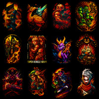 Load image into Gallery viewer, 96 Mixed Legends Gaming V2 Streetwear Halftone Designs Bundle PNG

