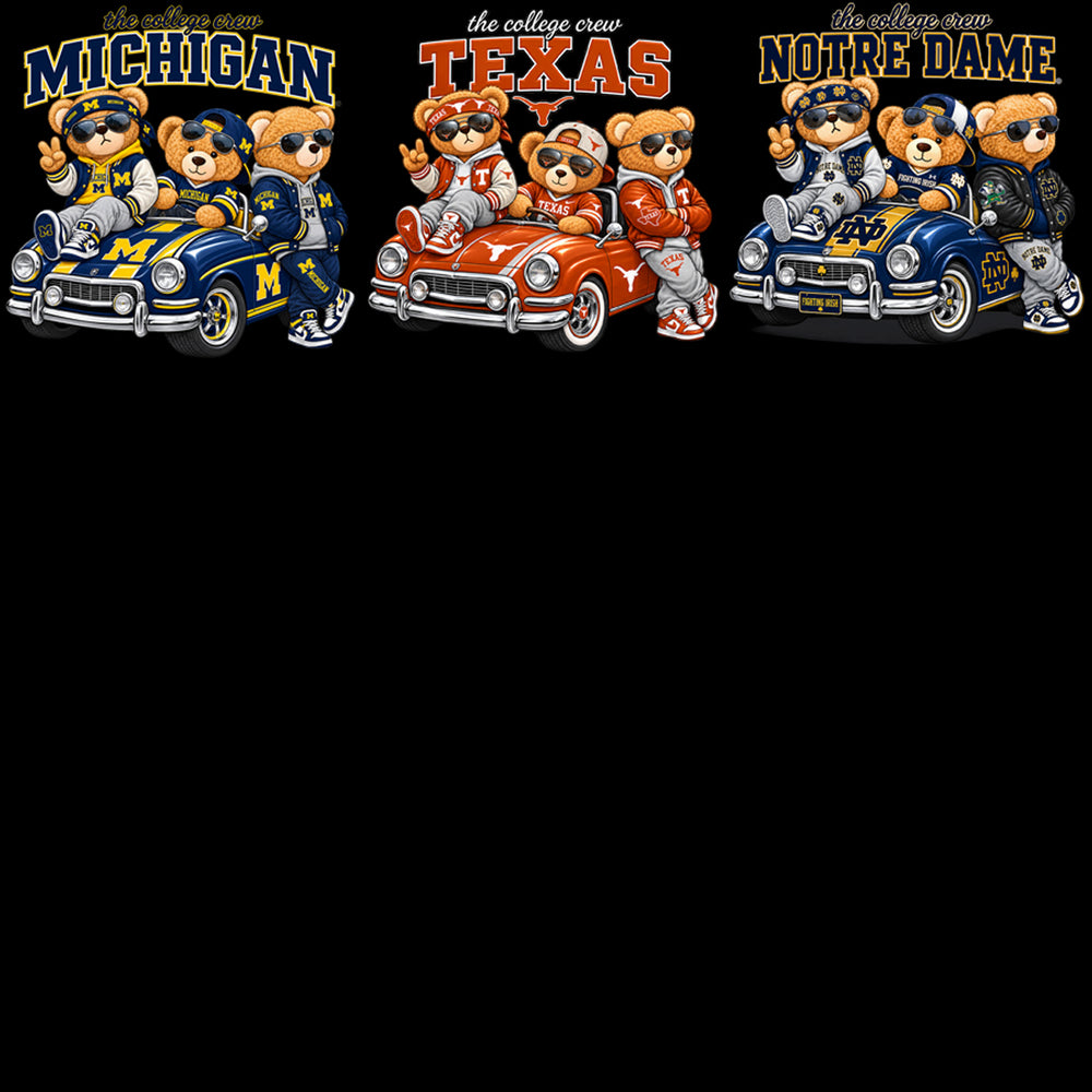 55 College Football Teddy Bears Crew NCAA Teams Designs Bundle PNG
