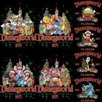Load image into Gallery viewer, 19 Cartoons Disney World Florida 1971 CHRISTMAS Designs Bundle PNG
