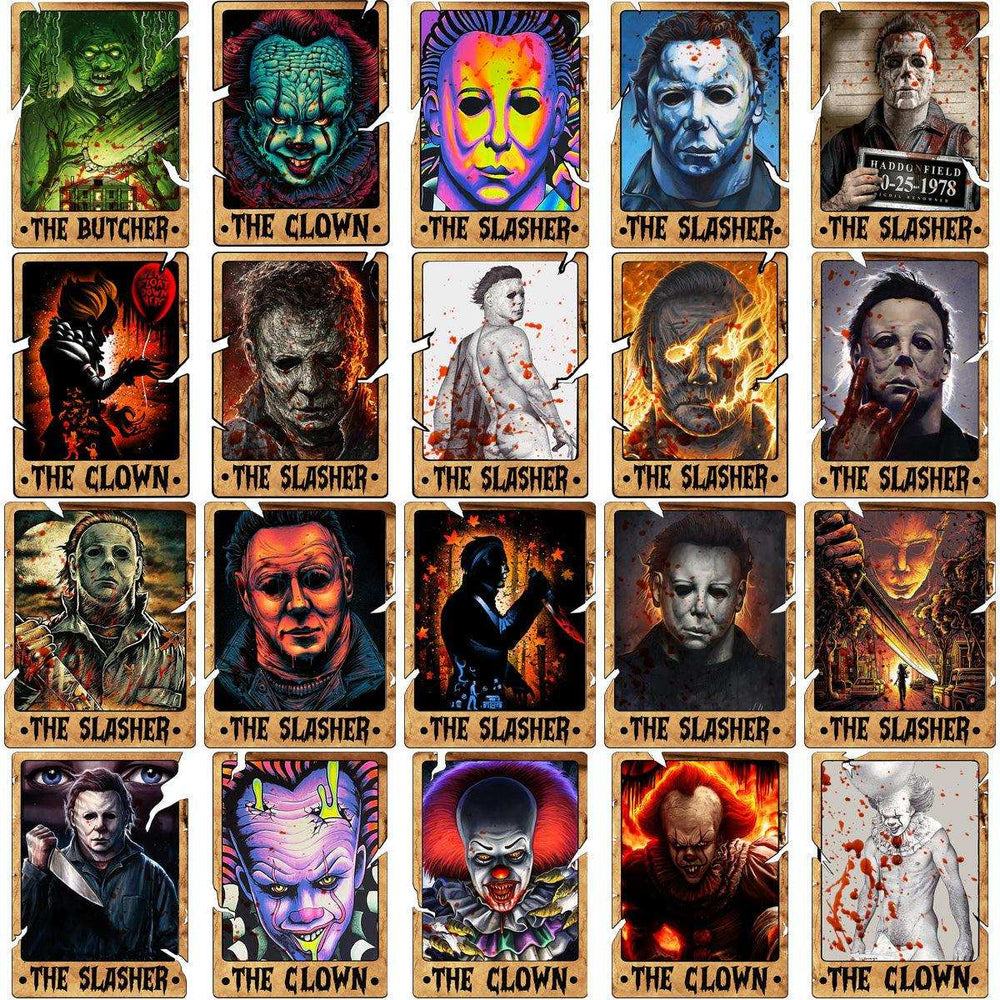 90 Halloween Cards Horror Movie Designs Bundle PNG