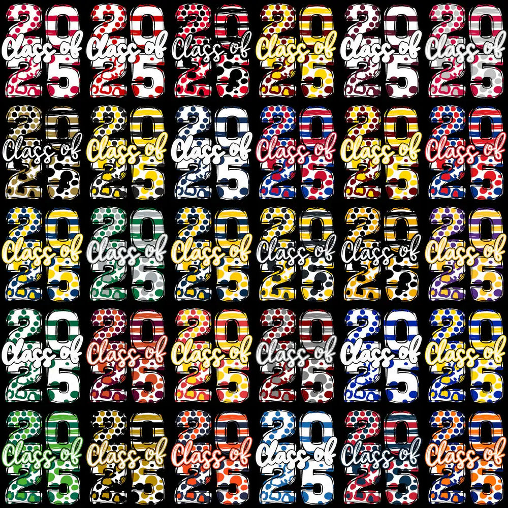 110 Class Of 2025 Graduation Dots Designs Bundle PNG