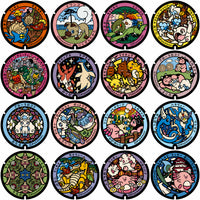 Load image into Gallery viewer, 155 Circle Pokefuta Japanese Manhole ball Poke Designs Bundle PNG
