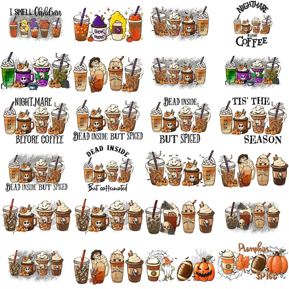 200 Drinks & Coffee Popculture Halloween Designs Bundle PNG