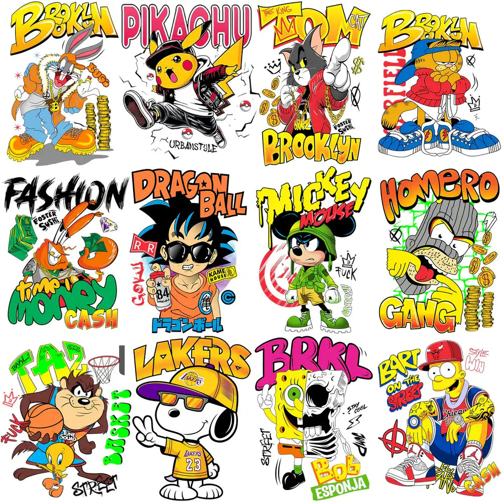 33 Street Cartoon Graffiti Designs Bundle PNG