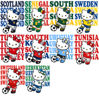 Load image into Gallery viewer, 45 Hello Kitty World Cup Soccer Teams Football Designs Bundle PNG

