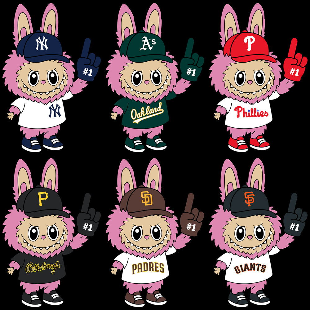 30 Baseball Teams Logo Labubu #1 Designs Bundle PNG SVG