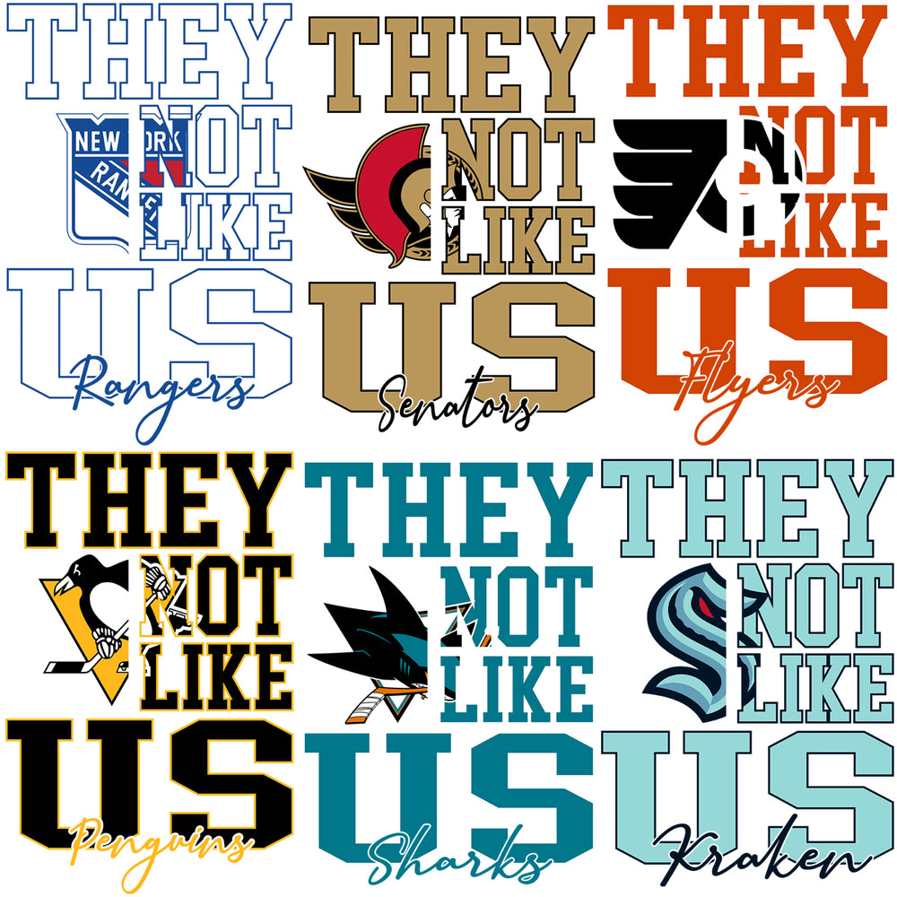 32 Ice Hockey Teams Logos They Not Like Us Designs Bundle PNG SVG