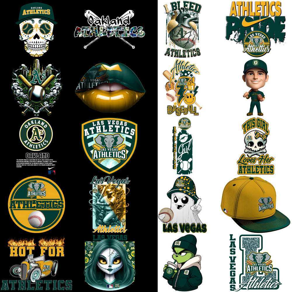69 Athletics Baseball Designs Bundle PNG